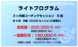 コーチングメニュー20万円
